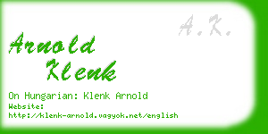 arnold klenk business card